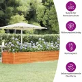 vidaXL Hochbeet, Hochbeet für Garten Balkon Terrasse, Kräuterhochbeet zum Selber Bauen, Gemüsebeet Pflanzkübel aus Metall, Grau Cortenstahl - Thumbnail 4