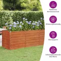 vidaXL Hochbeet, Hochbeet für Garten Balkon Terrasse, Kräuterhochbeet zum Selber Bauen, Gemüsebeet Pflanzkübel aus Metall, Grau Cortenstahl - Thumbnail 5
