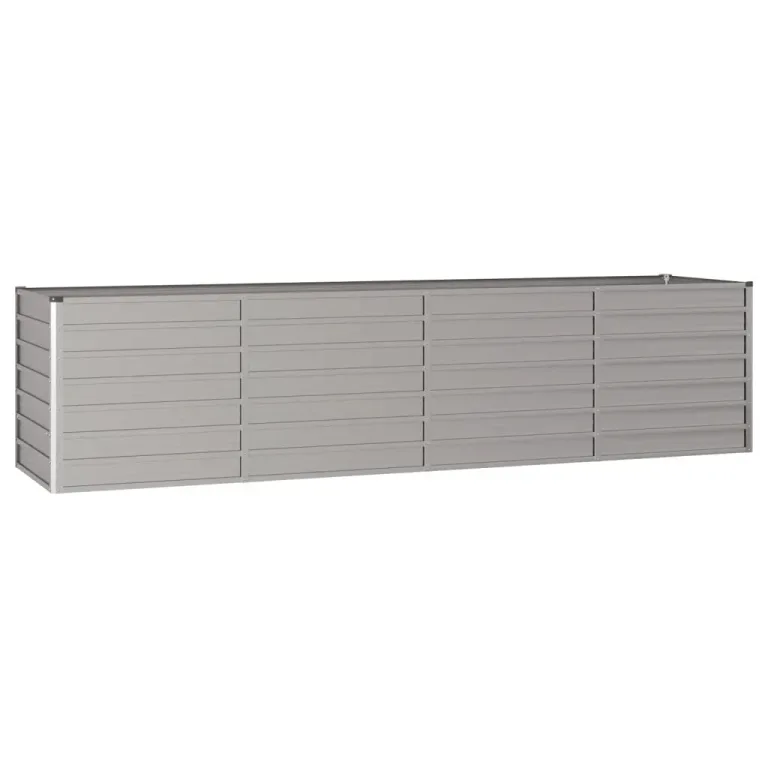 vidaXL Hochbeet, Hochbeet für Garten Balkon Terrasse, Kräuterhochbeet zum Selber Bauen, Gemüsebeet Pflanzkübel aus Metall, Grau Cortenstahl – Bild 2