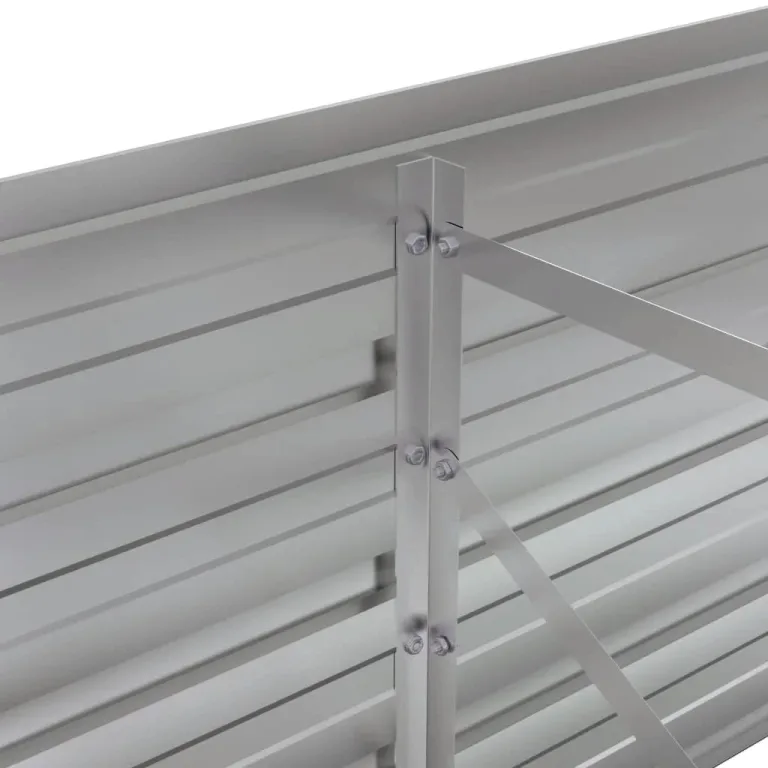 vidaXL Hochbeet, Hochbeet für Garten Balkon Terrasse, Kräuterhochbeet zum Selber Bauen, Gemüsebeet Pflanzkübel aus Metall, Grau Cortenstahl – Bild 7