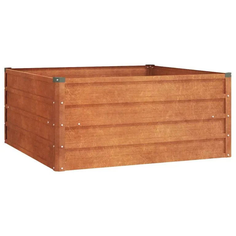 vidaXL Hochbeet, Hochbeet für Garten Balkon Terrasse, Kräuterhochbeet zum Selber Bauen, Gemüsebeet Pflanzkübel aus Metall, Grau Cortenstahl – Bild 10