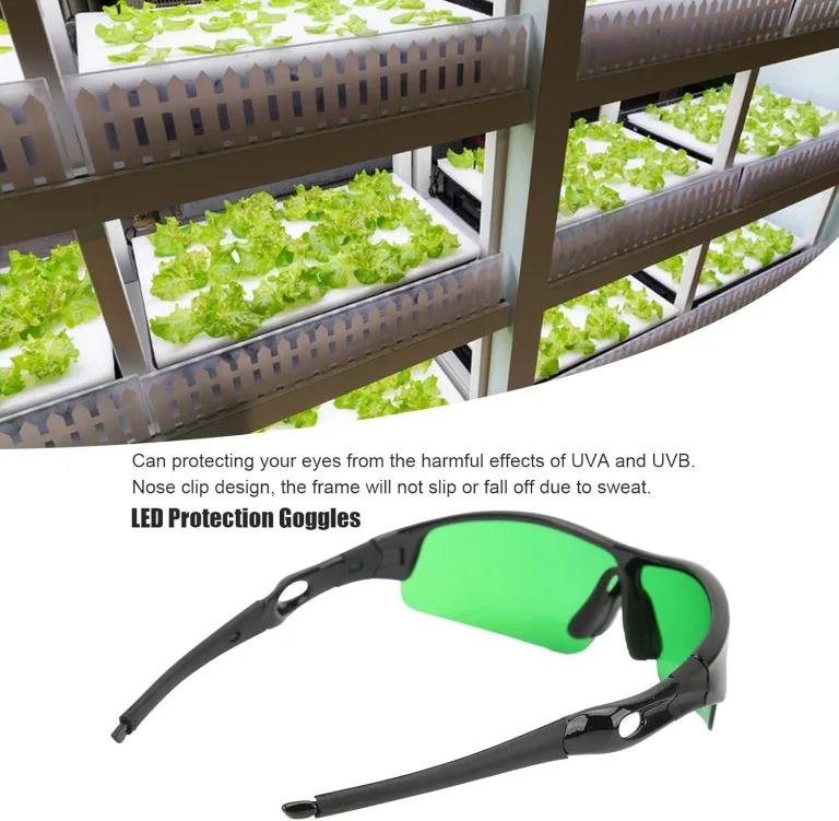 Asixxsix Grow Room Gläser, Tragbare Indoor Hydroponics LED Grow Light Gläser, UVA UVB Blocking Grow Room Sicherheit Schutzbrille mit Aufbewahrungsbox für Grow Room Plant House Gewächshaus (Grün) – Bild 4