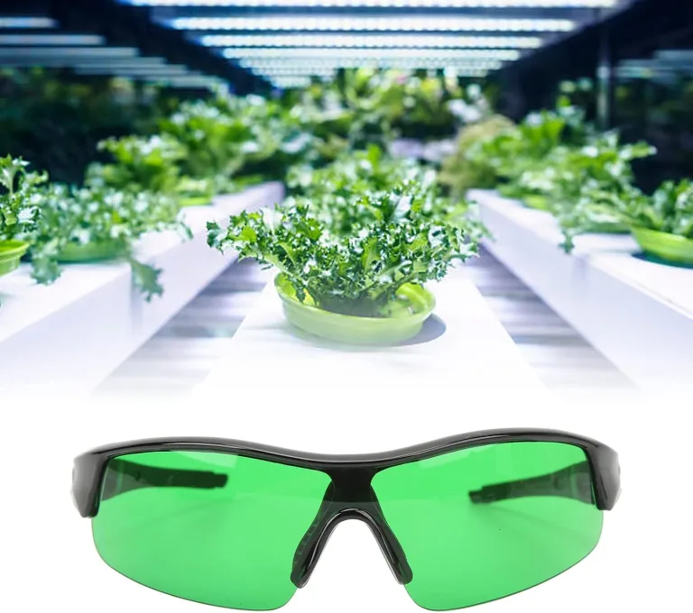 Asixxsix Grow Room Gläser, Tragbare Indoor Hydroponics LED Grow Light Gläser, UVA UVB Blocking Grow Room Sicherheit Schutzbrille mit Aufbewahrungsbox für Grow Room Plant House Gewächshaus (Grün) – Bild 2