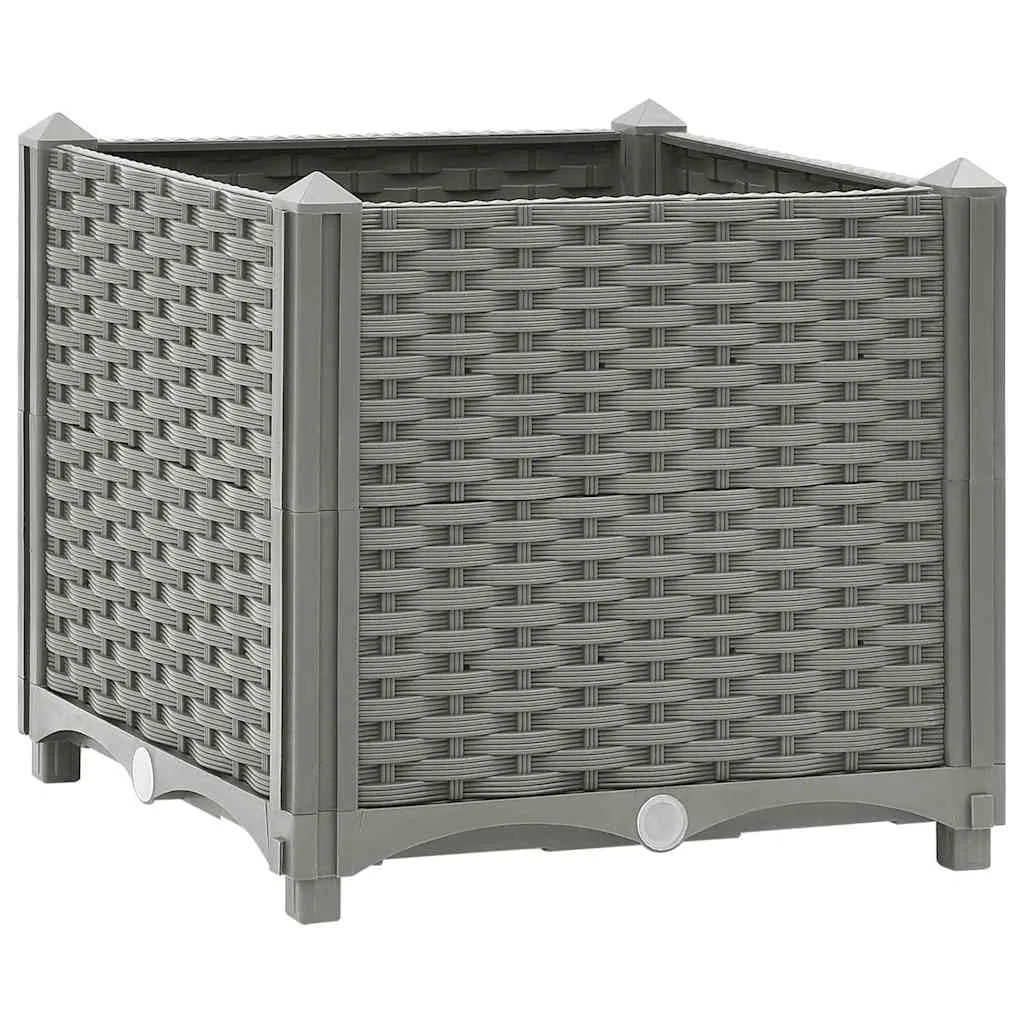 vidaXL Hochbeet, Hochbeet für Garten Balkon Terrasse, Gemüsebeet Pflanzkasten zum Selber Bauen, Blumenbeet Blumenkasten Rattan-Optik, Polypropylen - Bild 1