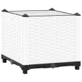 vidaXL Hochbeet, Hochbeet für Garten Balkon Terrasse, Gemüsebeet Pflanzkasten zum Selber Bauen, Blumenbeet Blumenkasten Rattan-Optik, Polypropylen - Thumbnail 1