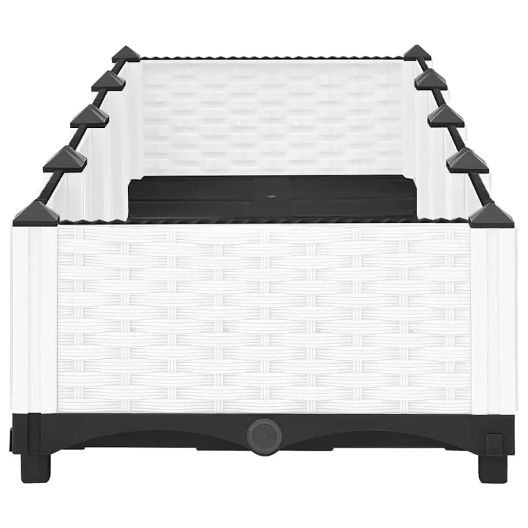 vidaXL Hochbeet, Hochbeet für Garten Balkon Terrasse, Gemüsebeet Pflanzkasten zum Selber Bauen, Blumenbeet Blumenkasten Rattan-Optik, Polypropylen – Bild 6