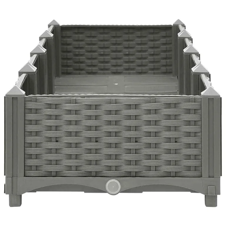 vidaXL Hochbeet, Hochbeet für Garten Balkon Terrasse, Gemüsebeet Pflanzkasten zum Selber Bauen, Blumenbeet Blumenkasten Rattan-Optik, Polypropylen – Bild 6