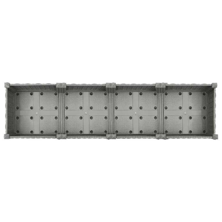 vidaXL Hochbeet, Hochbeet für Garten Balkon Terrasse, Gemüsebeet Pflanzkasten zum Selber Bauen, Blumenbeet Blumenkasten Rattan-Optik, Polypropylen – Bild 7