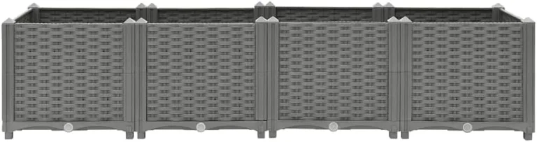 vidaXL Hochbeet, Kräuterbeet Gemüsebeet zum Selber Bauen, Blumenkasten im Rattan-Look, Pflanzkasten für Garten Terrasse Balkon, Polypropylen – Bild 6