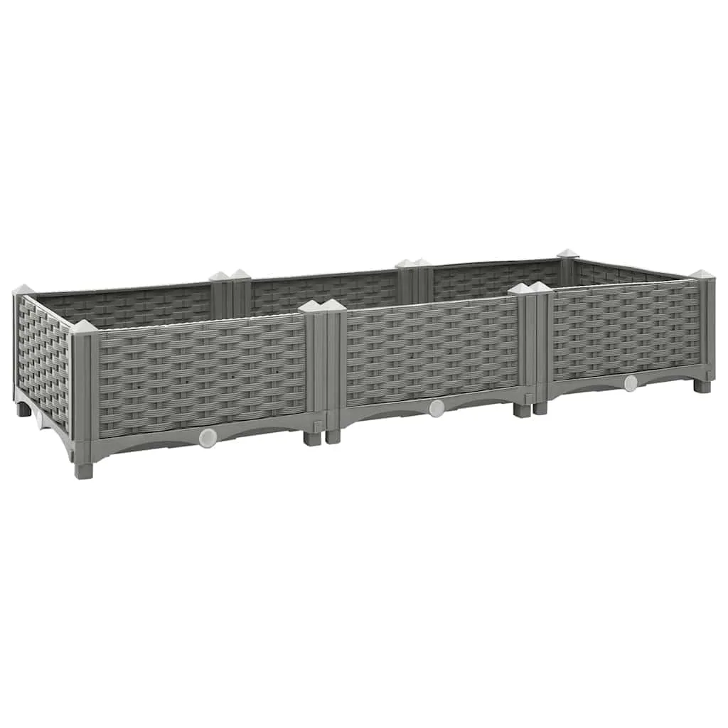 vidaXL Hochbeet, Hochbeet für Garten Balkon Terrasse, Gemüsebeet Pflanzkasten zum Selber Bauen, Blumenbeet Blumenkasten Rattan-Optik, Polypropylen - Bild 1