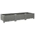 vidaXL Hochbeet, Hochbeet für Garten Balkon Terrasse, Gemüsebeet Pflanzkasten zum Selber Bauen, Blumenbeet Blumenkasten Rattan-Optik, Polypropylen - Thumbnail 1
