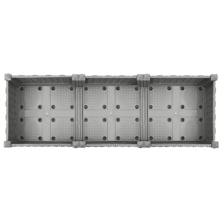 vidaXL Hochbeet, Hochbeet für Garten Balkon Terrasse, Gemüsebeet Pflanzkasten zum Selber Bauen, Blumenbeet Blumenkasten Rattan-Optik, Polypropylen – Bild 7
