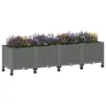 vidaXL Hochbeet, Hochbeet für Garten Balkon Terrasse, Gemüsebeet Pflanzkasten zum Selber Bauen, Blumenbeet Blumenkasten Rattan-Optik, Polypropylen - Thumbnail 10