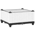 vidaXL Hochbeet, Hochbeet für Garten Balkon Terrasse, Gemüsebeet Pflanzkasten zum Selber Bauen, Blumenbeet Blumenkasten Rattan-Optik, Polypropylen - Thumbnail 1