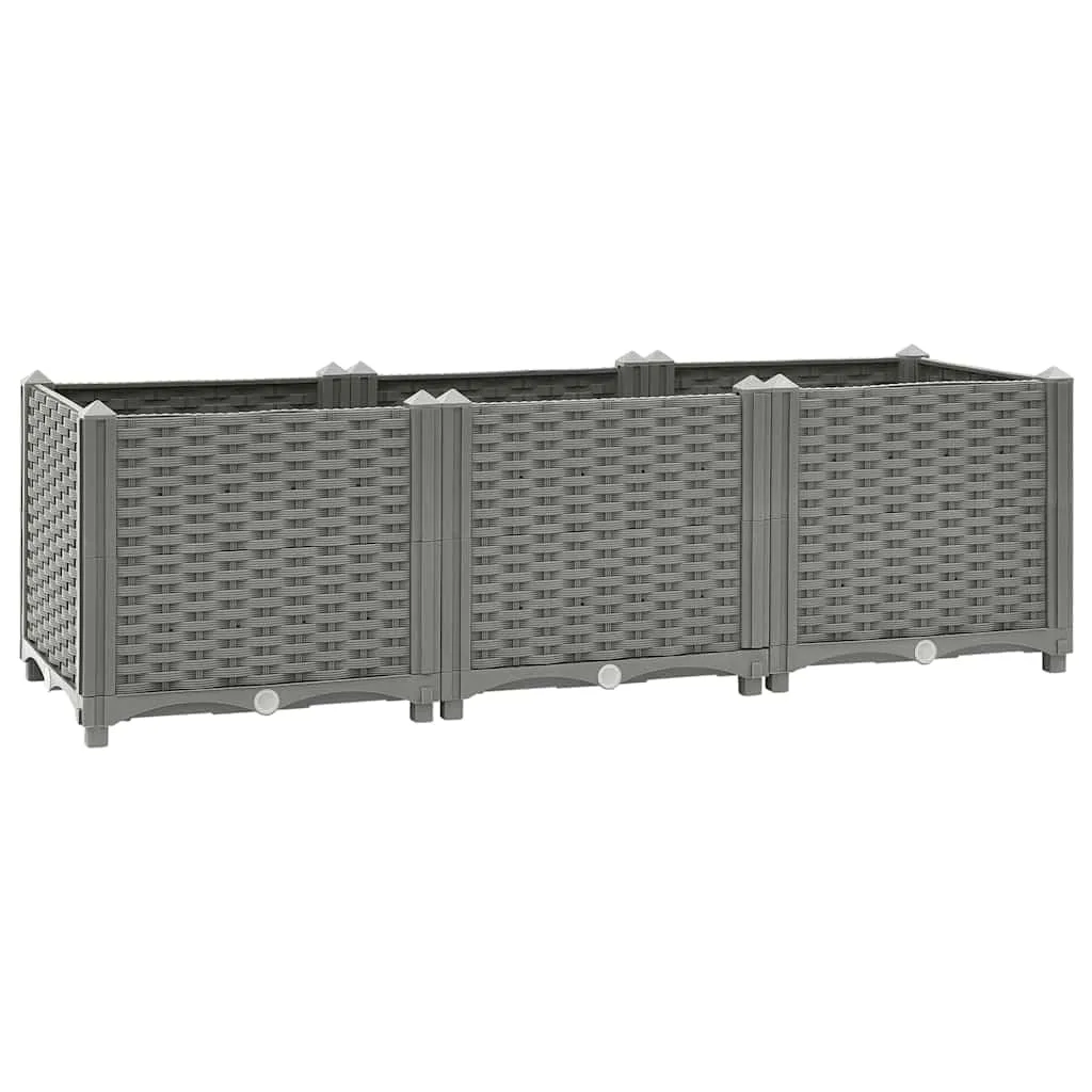 vidaXL Hochbeet, Kräuterbeet Gemüsebeet zum Selber Bauen, Blumenkasten im Rattan-Look, Pflanzkasten für Garten Terrasse Balkon, Polypropylen - Bild 1
