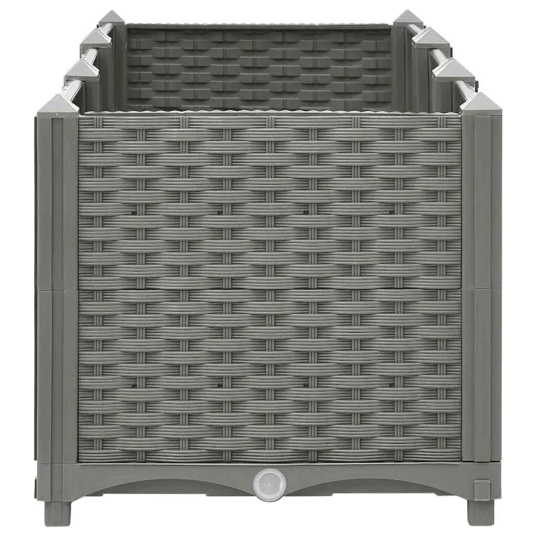 vidaXL Hochbeet, Kräuterbeet Gemüsebeet zum Selber Bauen, Blumenkasten im Rattan-Look, Pflanzkasten für Garten Terrasse Balkon, Polypropylen – Bild 6
