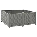 vidaXL Hochbeet, Hochbeet für Garten Balkon Terrasse, Gemüsebeet Pflanzkasten zum Selber Bauen, Blumenbeet Blumenkasten Rattan-Optik, Polypropylen - Thumbnail 1