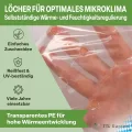 TTL Garden 10x2m PE Frühbeetfolie gelocht 20g/m² - transparente Gartenfolie für Folientunnel Anzuchtfolie Frühbeet & Hochbeet Wachstumsfolie Wärme Schutz vor Regen, Wind Frost - Thumbnail 4