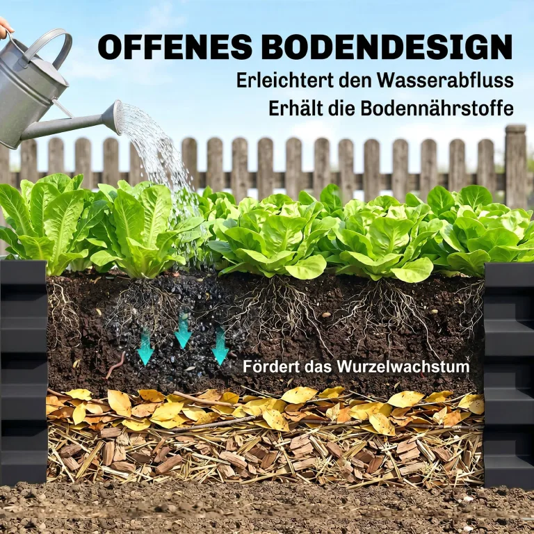 Outsunny Hochbeet, Blumenkasten, Gemüsebeet, Pflanzkasten, Kräuterbeet für Garten, Terrasse, Balkon, Stahl, Grau, 120 x 120 x 30 cm – Bild 5