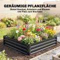 Outsunny Hochbeet, Blumenkasten, Gemüsebeet, Pflanzkasten, Kräuterbeet für Garten, Terrasse, Balkon, Stahl, Grau, 120 x 120 x 30 cm - Thumbnail 3