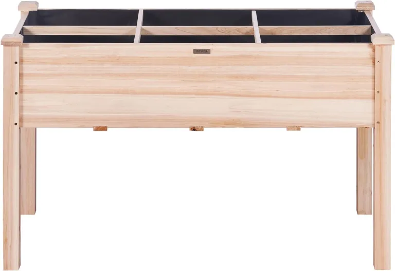 VEVOR Hochbeet Holz Pflanzkübel mit Ablage Blumenkasten 100kg Tragfähigkeit Garten Pflanzkasten Terrassen Gemüsebeet Gartenbeet Pflanzbeet 120x58x76cm ideal für den Anbau von Gemüse Obst Kräutern – Bild 9