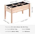 VEVOR Hochbeet Holz Pflanzkübel mit Ablage Blumenkasten 100kg Tragfähigkeit Garten Pflanzkasten Terrassen Gemüsebeet Gartenbeet Pflanzbeet 120x58x76cm ideal für den Anbau von Gemüse Obst Kräutern - Thumbnail 7
