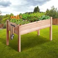 VEVOR Hochbeet Holz Pflanzkübel mit Ablage Blumenkasten 100kg Tragfähigkeit Garten Pflanzkasten Terrassen Gemüsebeet Gartenbeet Pflanzbeet 120x58x76cm ideal für den Anbau von Gemüse Obst Kräutern - Thumbnail 8