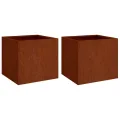 vidaXL Pflanzkübel 2 STK., Blumenkübel zum Selber Bauen, Hochbeet für Garten Balkon Terrasse, Pflanzkasten aus Metall, Blumenkasten, Cortenstahl - Thumbnail 1
