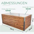 STREND PRO Hochbeet Metall 200x100x77 cm (LxBxH) Holz Imitation | Pflanzkasten Holz Effekt | Blumenkasten Holz Effekt | Garten Pflanzkasten Hoch | Gemüsebeet | Gartenbeet | Hochbeet Balkon Pflanzbeet - Thumbnail 6