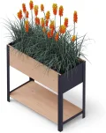 Upyard Holz Hochbeet für Garten, Terrasse und Balkon - Blumenkasten mit Innenvlies und wasserdichter Kunststoffeinlage - Pflanzkasten für Innen- und Außenbereich, 78x36x72, Braun - Thumbnail 1