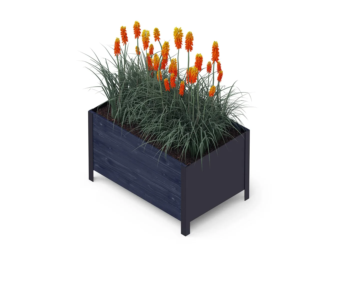 Upyard Holz Hochbeet für Garten, Terrasse und Balkon - Blumenkasten mit Innenvlies und wasserdichter Kunststoffeinlage - Pflanzkasten für Innen- und Außenbereich, 78x52x48, Schwarz - Bild 1