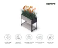 Upyard Holz Hochbeet für Garten, Terrasse und Balkon - Blumenkasten mit Innenvlies und wasserdichter Kunststoffeinlage - Pflanzkasten für Innen- und Außenbereich, 78x36x72, Grau - Thumbnail 5