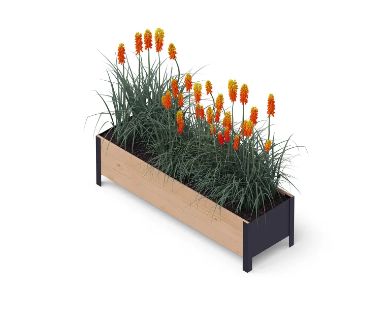 Upyard Holz Hochbeet für Garten, Terrasse und Balkon - Blumenkasten mit Innenvlies und wasserdichter Kunststoffeinlage - Pflanzkasten für Innen- und Außenbereich, 78x52x48, Braun – Bild 8