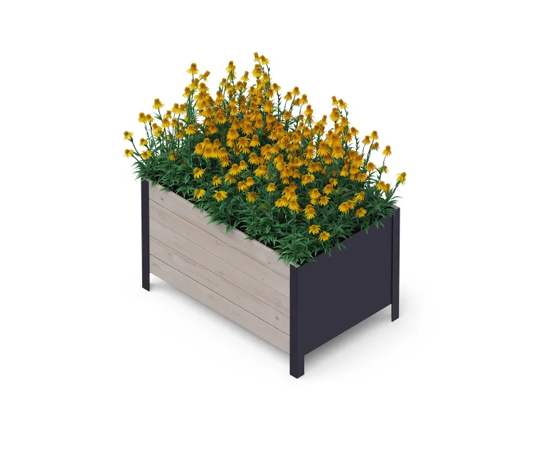 Upyard Holz Hochbeet für Garten, Terrasse und Balkon - Blumenkasten mit Innenvlies und wasserdichter Kunststoffeinlage - Pflanzkasten für Innen- und Außenbereich, 78x52x48, Braun – Bild 10