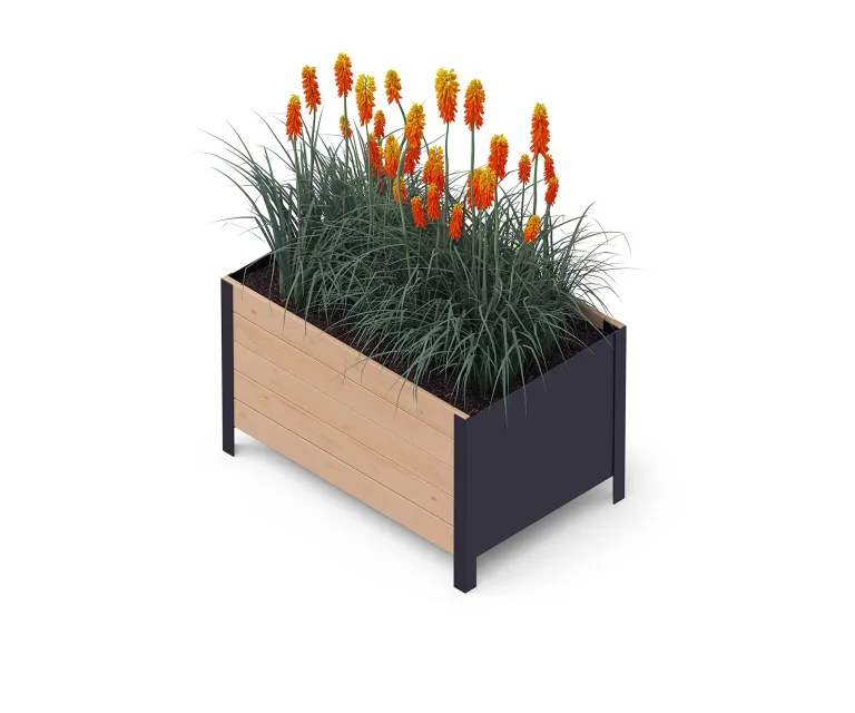 Upyard Holz Hochbeet für Garten, Terrasse und Balkon - Blumenkasten mit Innenvlies und wasserdichter Kunststoffeinlage - Pflanzkasten für Innen- und Außenbereich, 78x52x48, Braun – Bild 1