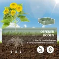 Outsunny Hochbeet Set, 2-TLG. Gartenbeet, Pflanzkasten, Blumenkasten, Pflanzkübel, Blumenkübel für Garten, Terrasse, Verzinkter Stahl, Grün, 100 x 100 x 30 cm - Thumbnail 4