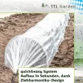 TTL Garden Quick&Easy Folientunnel 300x45x30cm mit PE Folie - sofort nutzbarer 3m Folien Tunnel mit Kordel, 7 Tunnelbögen Abdeckung Frühbeet Hochbeet Gemüsebeet, Wärme & Frostschutz für Pflanzen - Thumbnail 4