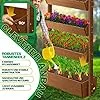 KESSER® Hochbeet mit 5 Etagen Premium Blumenkasten Blumentreppe Pflanztreppe Gemüsebeet Kräuterbeet Pflanzkübel Frühbeet Blumenbeet Pflanzkasten mit Gartenvlies - Beet inkl. Schaufelset, Braun – Bild 3