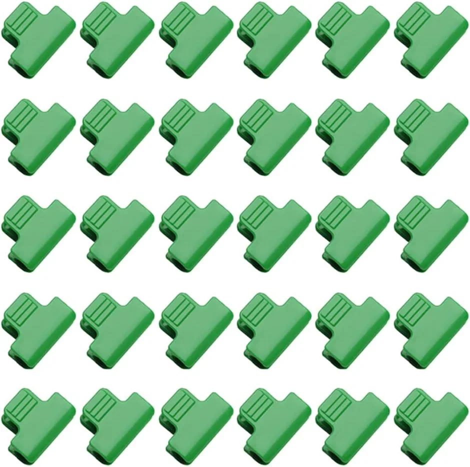 SagaSave 30 Stück Gewächshaus-Klemmen, 19 mm, Garten-Hoop-Clips, Pflanzenclips, Filmreihenabdeckung, Netz-Tunnel-Clips, Rahmen, Schattierung, Netzstab-Clip in Grün - Bild 1
