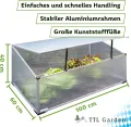 TTL Garden Frühbeet Aufsatz 100x60x40cm Alu & Polycarbonat - Hochbeet Kasten Mini Gewächshaus Frühbeetkasten 100 cm lang 60 cm breit, Wärme & Schutz für Pflanzen im Frühjahr, Deckel einstellbar - Thumbnail 4