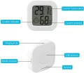 Flintronic Mini LCD Thermometer, 6 Stück Digital Thermometer Innen, Hygrometer Innen, Thermometer Hygrometer, Kabelloses, Luftfeuchtigkeit Meter für Babyzimmer Wohnzimmer Büro Gewächshaus(Weiß) - Thumbnail 3