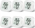 Flintronic Mini LCD Thermometer, 6 Stück Digital Thermometer Innen, Hygrometer Innen, Thermometer Hygrometer, Kabelloses, Luftfeuchtigkeit Meter für Babyzimmer Wohnzimmer Büro Gewächshaus(Weiß) - Thumbnail 1