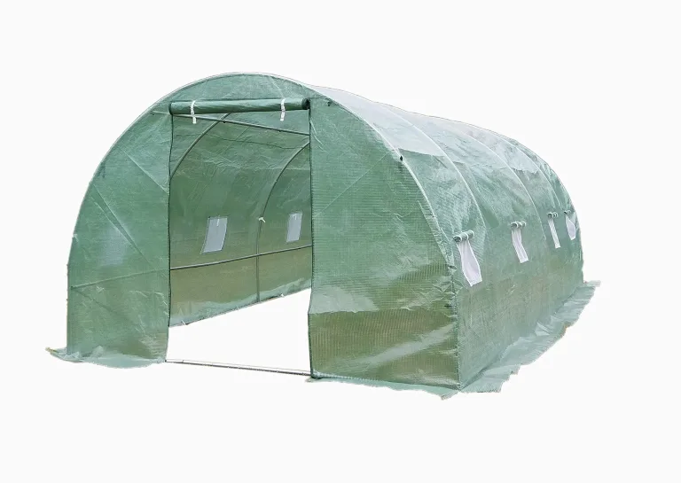 Gewächshaus Foliengewächshaus 2x2m mit Stahlfundament - Grün Folientunnel Gewächshaus für Tomaten 2x2 mit UV4 - Groß Gewächshäuser Folie 140g/m2- Foliengewächshaus Stabil 200x200 cm - 4m2 – Bild 2