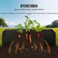 VEVOR Hochbeet Pflanzkübel Blumenkasten Garten Pflanzkasten Terrassen Gemüsebeet Gartenbeet Pflanzbeet Dunkelgrau 240x120x60cm verzinktem Metall ideal für den Anbau von Gemüse Obst Kräutern usw. - Thumbnail 6