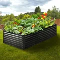 VEVOR Hochbeet Pflanzkübel Blumenkasten Garten Pflanzkasten Terrassen Gemüsebeet Gartenbeet Pflanzbeet Dunkelgrau 240x120x60cm verzinktem Metall ideal für den Anbau von Gemüse Obst Kräutern usw. - Thumbnail 9