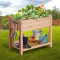 VEVOR Hochbeet Holz Pflanzkübel mit Ablage Blumenkasten 75kg Tragfähigkeit Garten Pflanzkasten Terrassen Gemüsebeet Gartenbeet Pflanzbeet 86x46x76cm ideal für den Anbau von Gemüse Obst Kräutern - Thumbnail 8