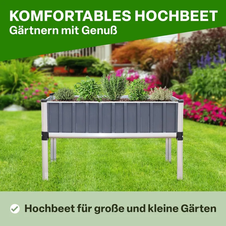 TTL Garden „Superior“ Alu Hochbeet mit Frühbeet Aufsatz - 128x114x60cm großes hochwertiges Aluminium Hochbeet mit Gewächshaus Abdeckung mehrteilige Türen & Dach aus durchsichtigem Polycarbonat – Bild 5