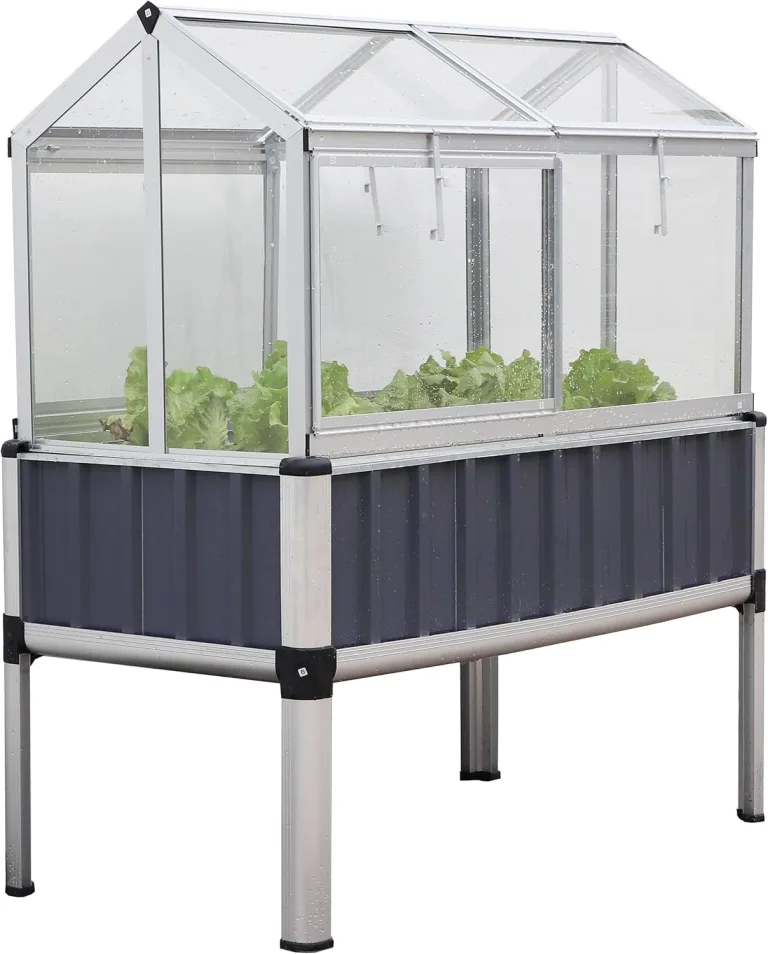 TTL Garden „Superior“ Alu Hochbeet mit Frühbeet Aufsatz - 128x114x60cm großes hochwertiges Aluminium Hochbeet mit Gewächshaus Abdeckung mehrteilige Türen & Dach aus durchsichtigem Polycarbonat – Bild 1