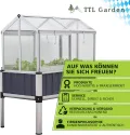TTL Garden „Superior“ Alu Hochbeet mit Frühbeet Aufsatz - 128x114x60cm großes hochwertiges Aluminium Hochbeet mit Gewächshaus Abdeckung mehrteilige Türen & Dach aus durchsichtigem Polycarbonat - Thumbnail 7