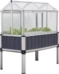 TTL Garden „Superior“ Alu Hochbeet mit Frühbeet Aufsatz - 128x114x60cm großes hochwertiges Aluminium Hochbeet mit Gewächshaus Abdeckung mehrteilige Türen & Dach aus durchsichtigem Polycarbonat - Thumbnail 1